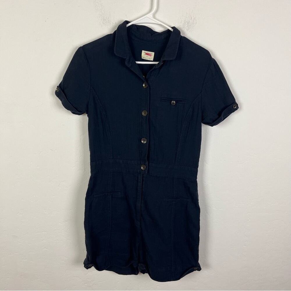 Rag & Bone Blue Button Front Romper - image 1